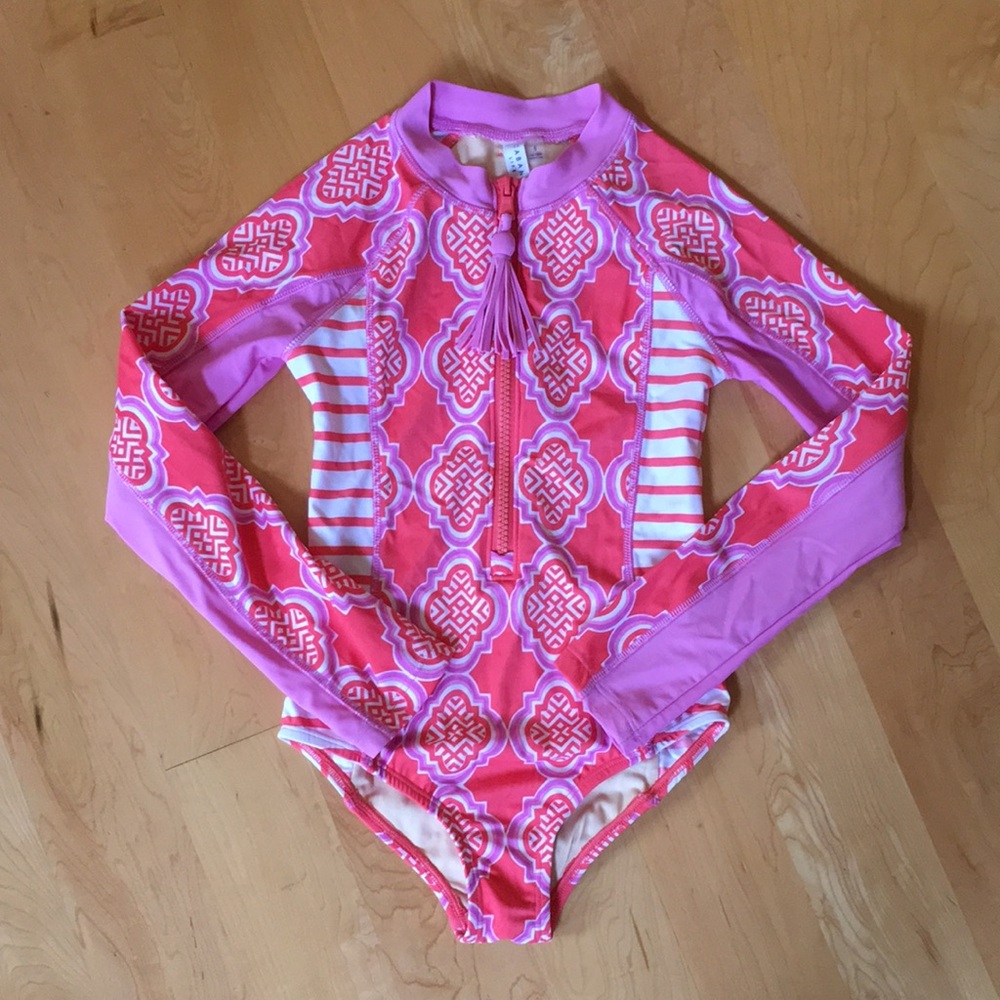 CABANA LIFE | Coral Geo Long Sleeve Rashguard Unisuit One Piece (paddle suit)